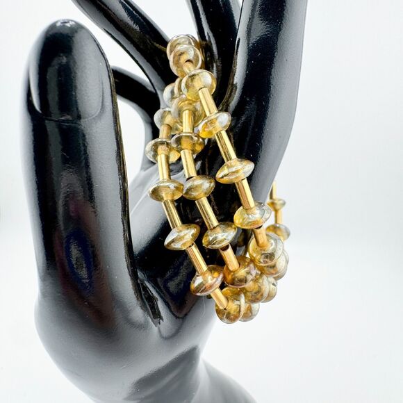Vintage Monet 3-Strand Bracelet - Retro MCM Minimalist Glamour Layered Timeless - Picture 3 of 8